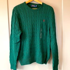 Cableknit Cotton Crew Sweater